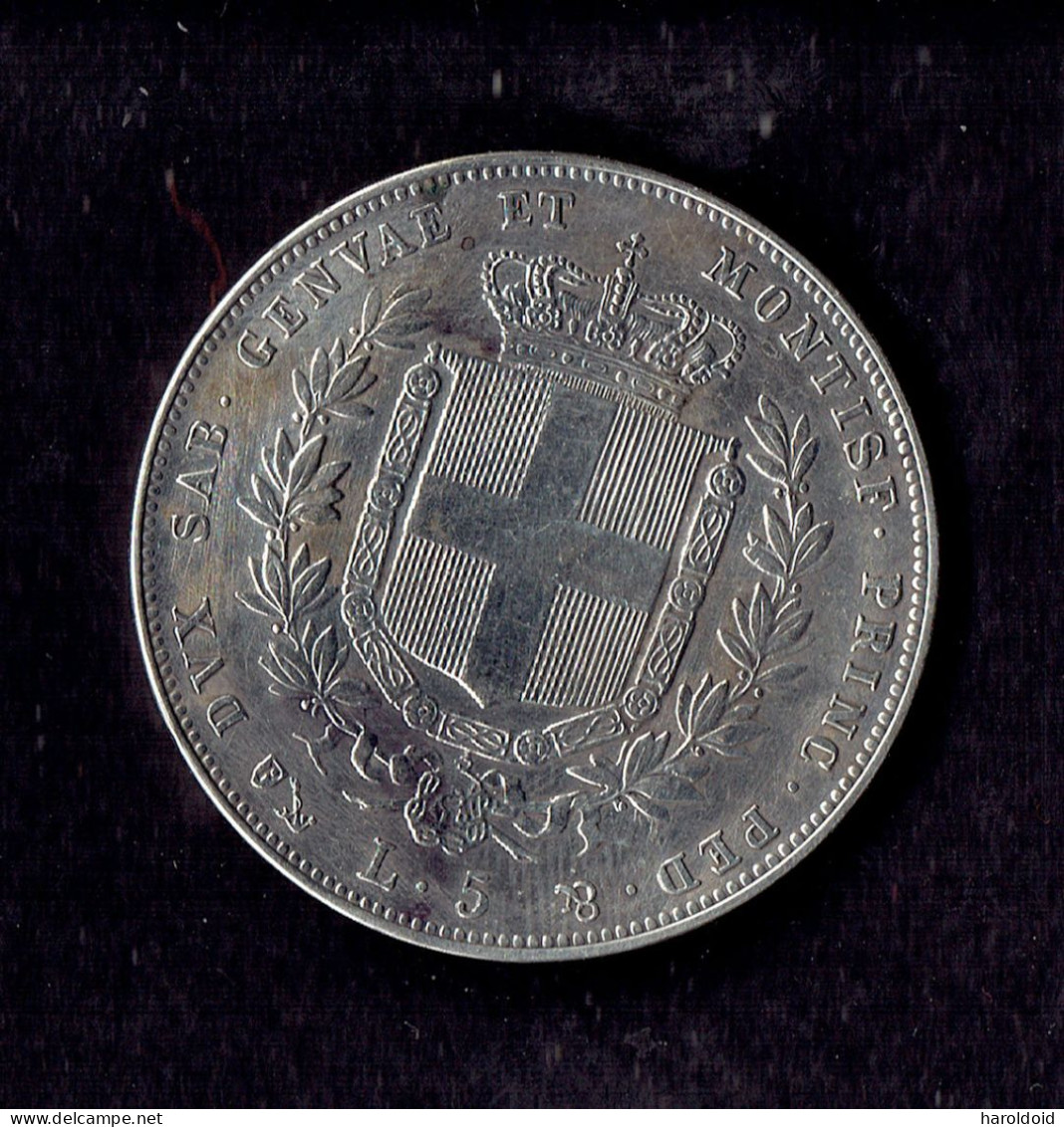 5 LIRE SARDAIGNE 1859 P - VICTORIUS EMMANUEL - Piémont-Sardaigne-Savoie Italienne