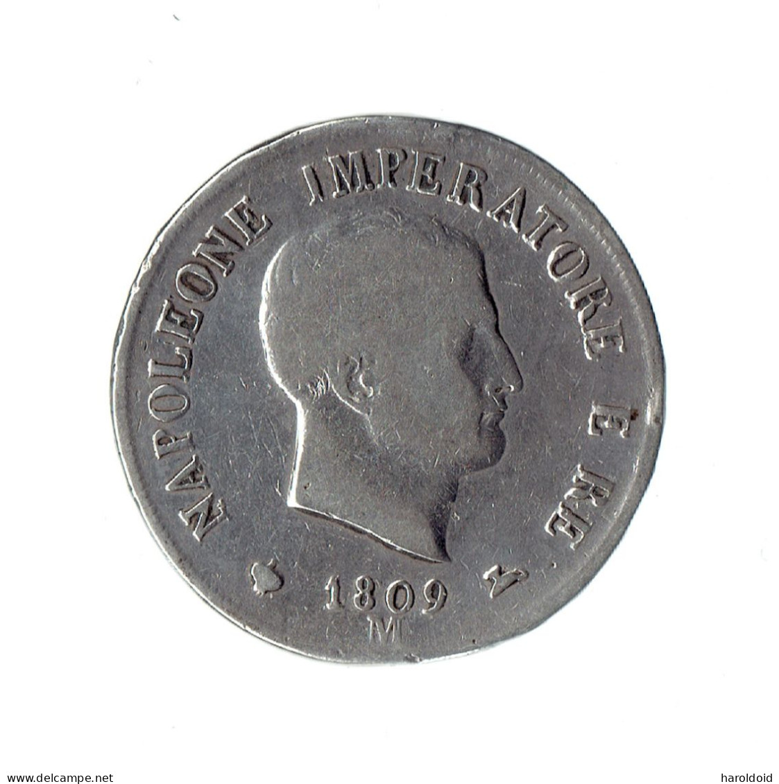 5 LIRE 1809 M - NAPOLEONE IMPERATORE E RE - Napoléonniennes