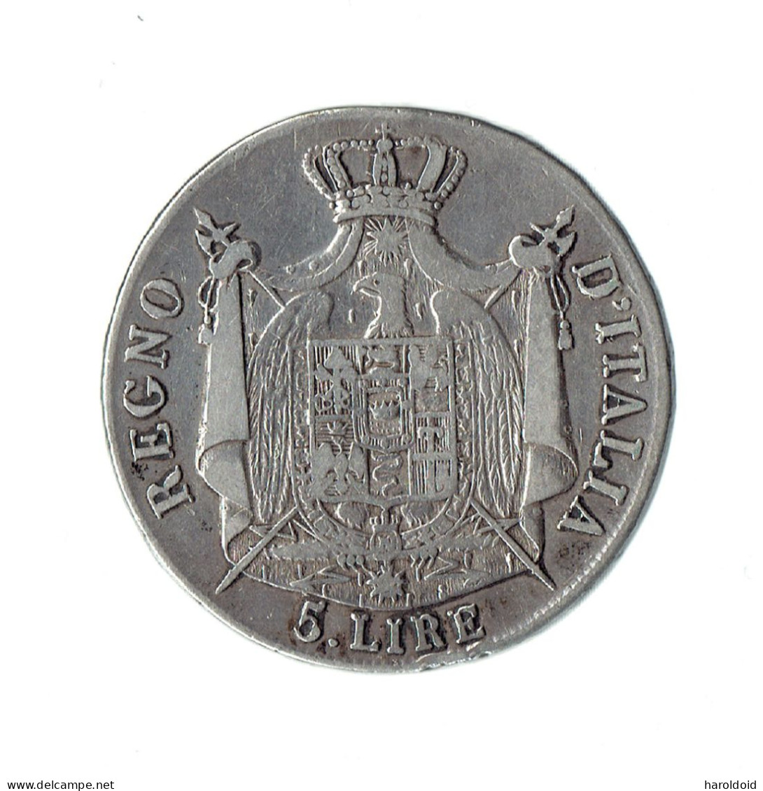 5 LIRE 1809 M - NAPOLEONE IMPERATORE E RE - Napoleontisch