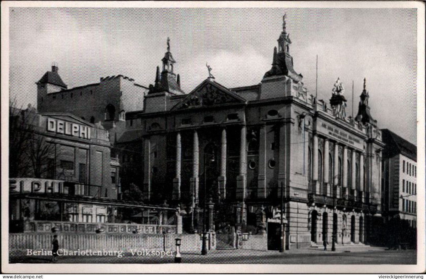 ! Ansichtskarte Berlin, Charlottenburg, Volksoper, Kino Delphi, Cinema - Charlottenburg