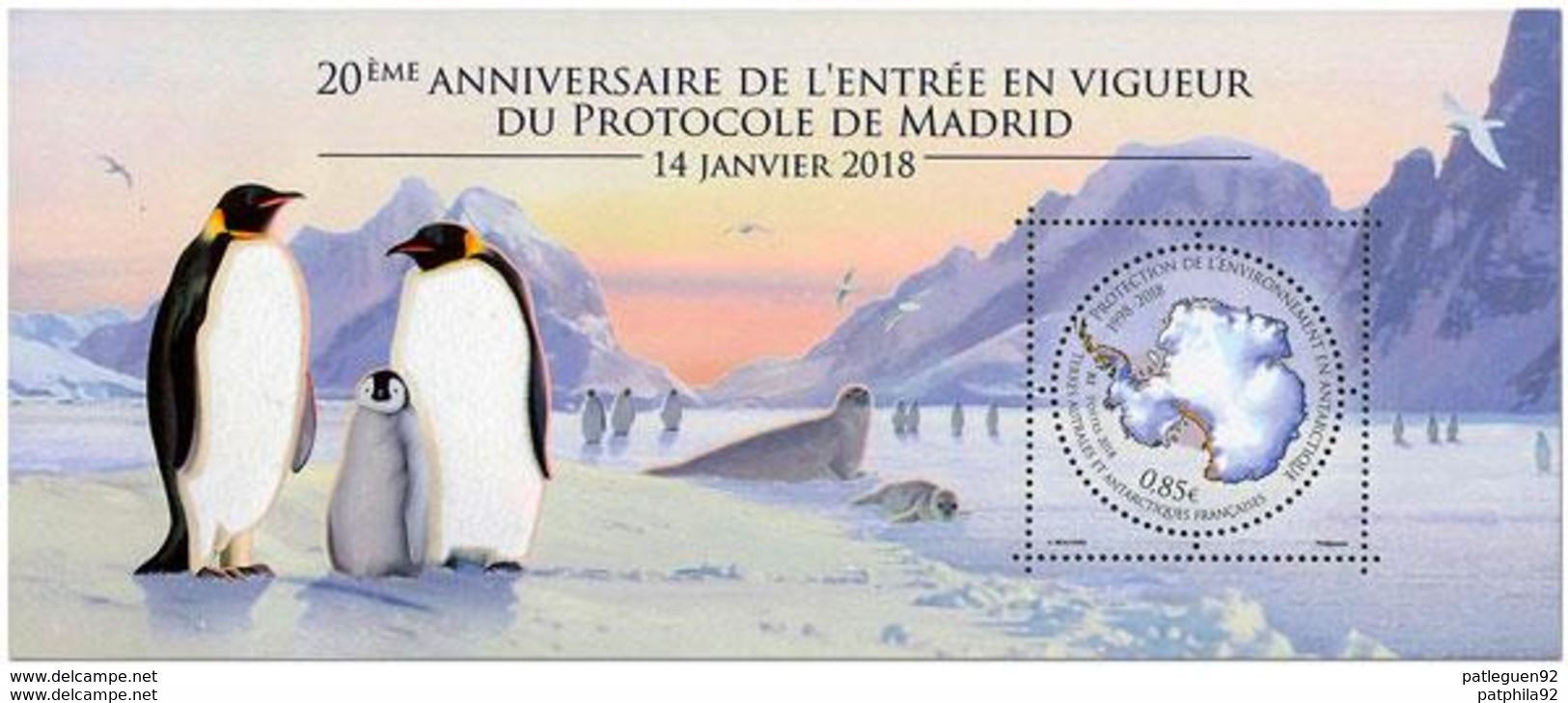 Timbre TAAF N° F864 Neuf** MNH 20e Anniversaire De L'entrée En Vigueur Du Protocole De Madrid. - Ungebraucht