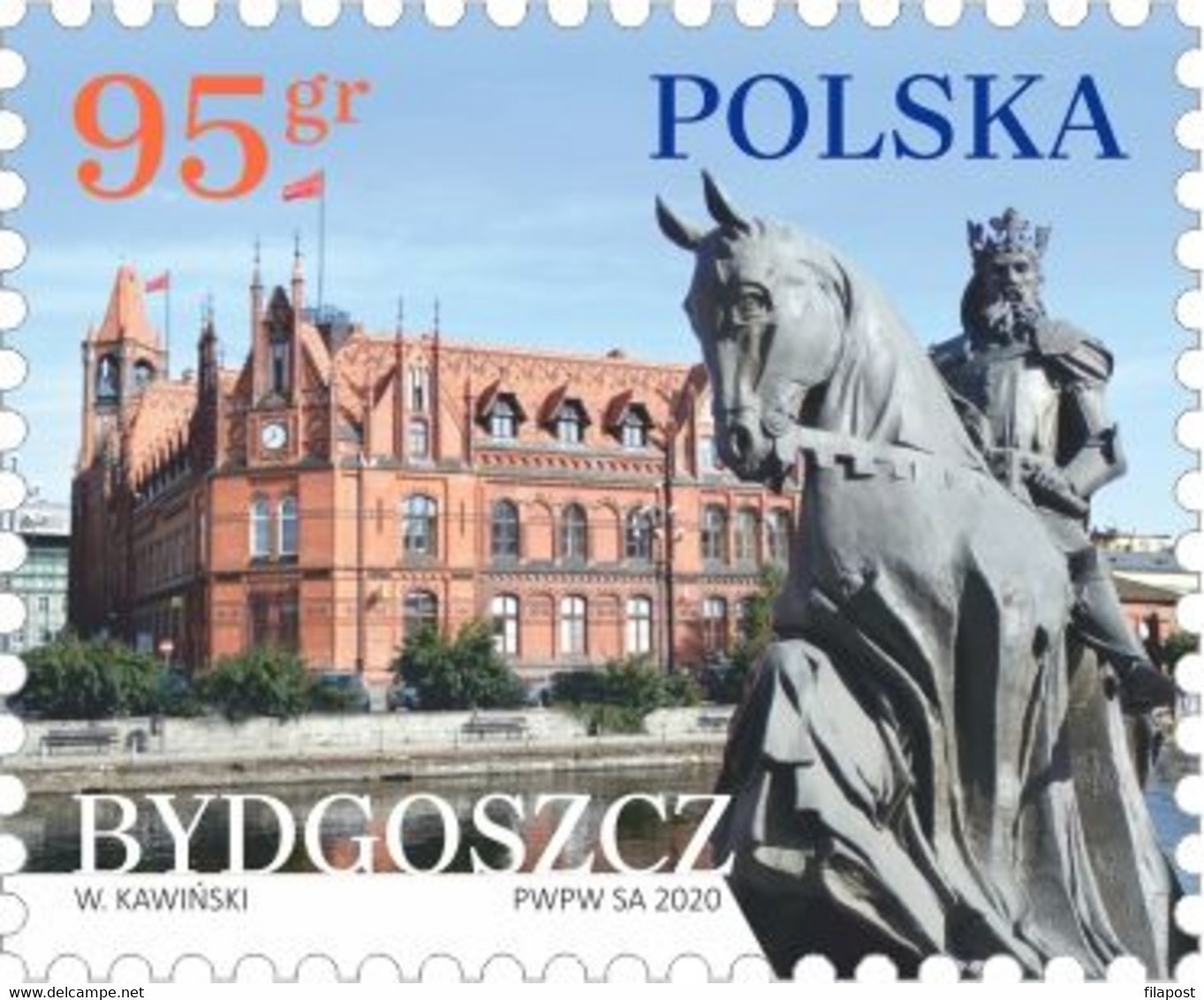 Poland 2020 Polish Cities - Bydgoszcz Post Office  Neo - Gothic Bulding Monument King Casimir On A Horse MNH** New! - Nuovi