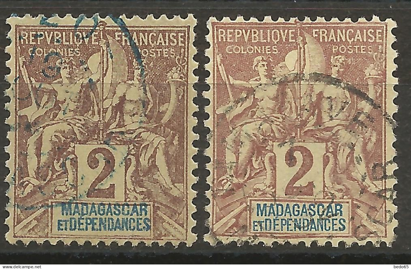 MADAGASCAR N° 29 X 2 Nuances OBL / Used - Oblitérés