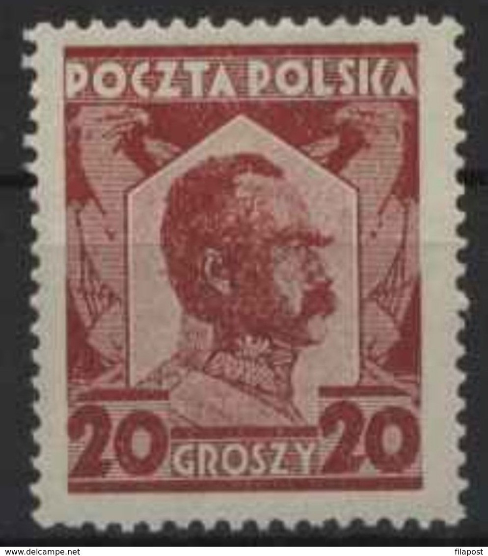 Poland 1927, Mi 245, 20 Gr, Eagle. Marshal Pilsudski. 60th Birthday, MNH** - Neufs