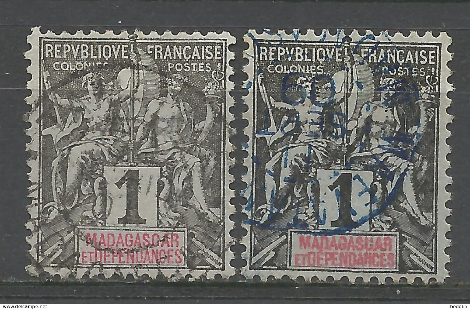 MADAGASCAR N° 28 X 2 Nuances OBL / Used - Oblitérés