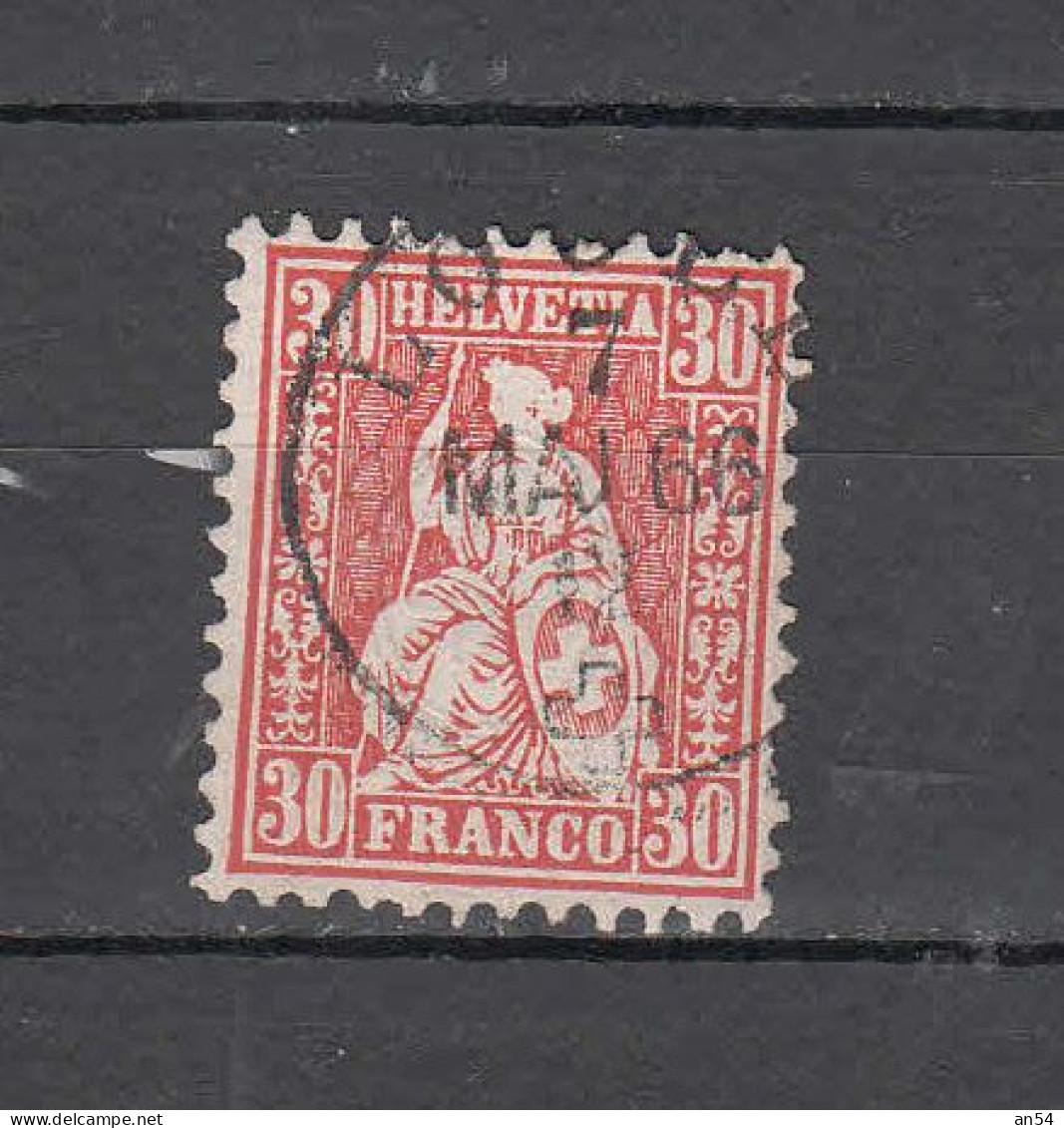 1862  PAPIER BLANC   N° 33 OBLITERE   COTE 60.00      CATALOGUE SBK - Used Stamps