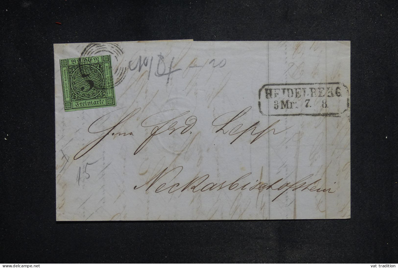 ALLEMAGNE - Affranchissement ND Sur Lettre De Heidelberg Pour Neckarbischofsheim En 1858 - L 150919 - Briefe U. Dokumente