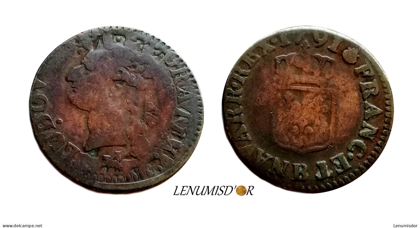 LOUIS XVI Liard  1791 B Rouen FAUTE - 1774-1791 Luis XVI