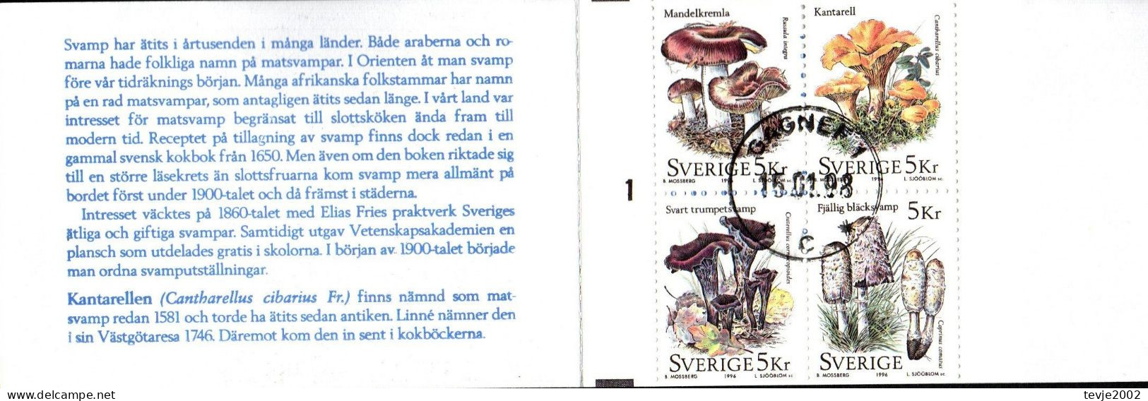 Schweden 1996 - Markenheftchen Mi.Nr. 217 - Gestempelt Used - 1981-..
