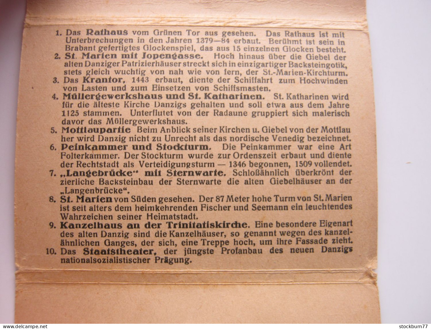 DANZIG       , Heft Mit 10 Bilder  , Um 1939, Recht Selten - Danzig