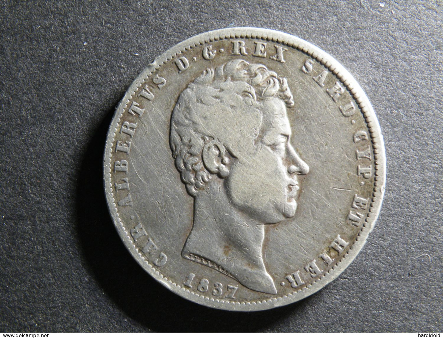 5 LIRE - 1837 P - Piemonte-Sardegna, Savoia Italiana