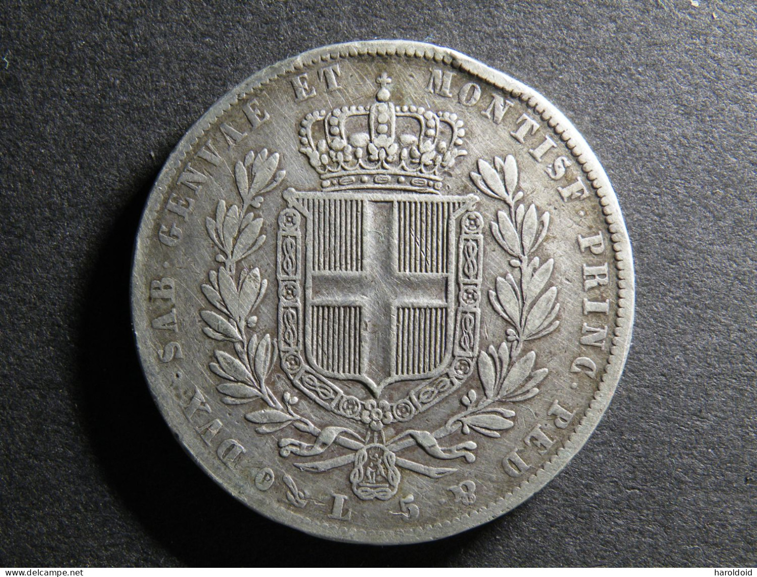 5 LIRE - 1837 P - Piemonte-Sardegna, Savoia Italiana
