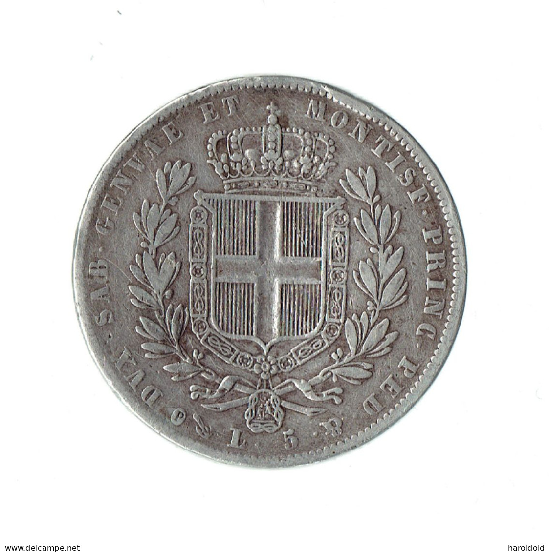 5 LIRE - 1837 P - Piémont-Sardaigne-Savoie Italienne