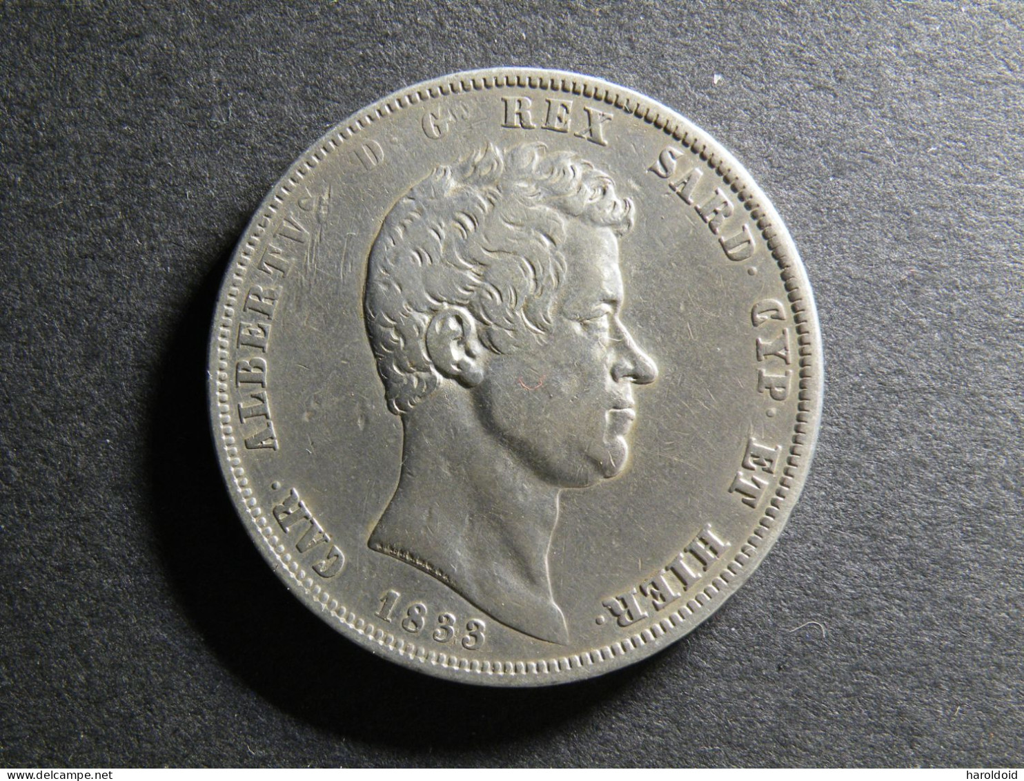 5 LIRE - 1833 P - Piémont-Sardaigne-Savoie Italienne