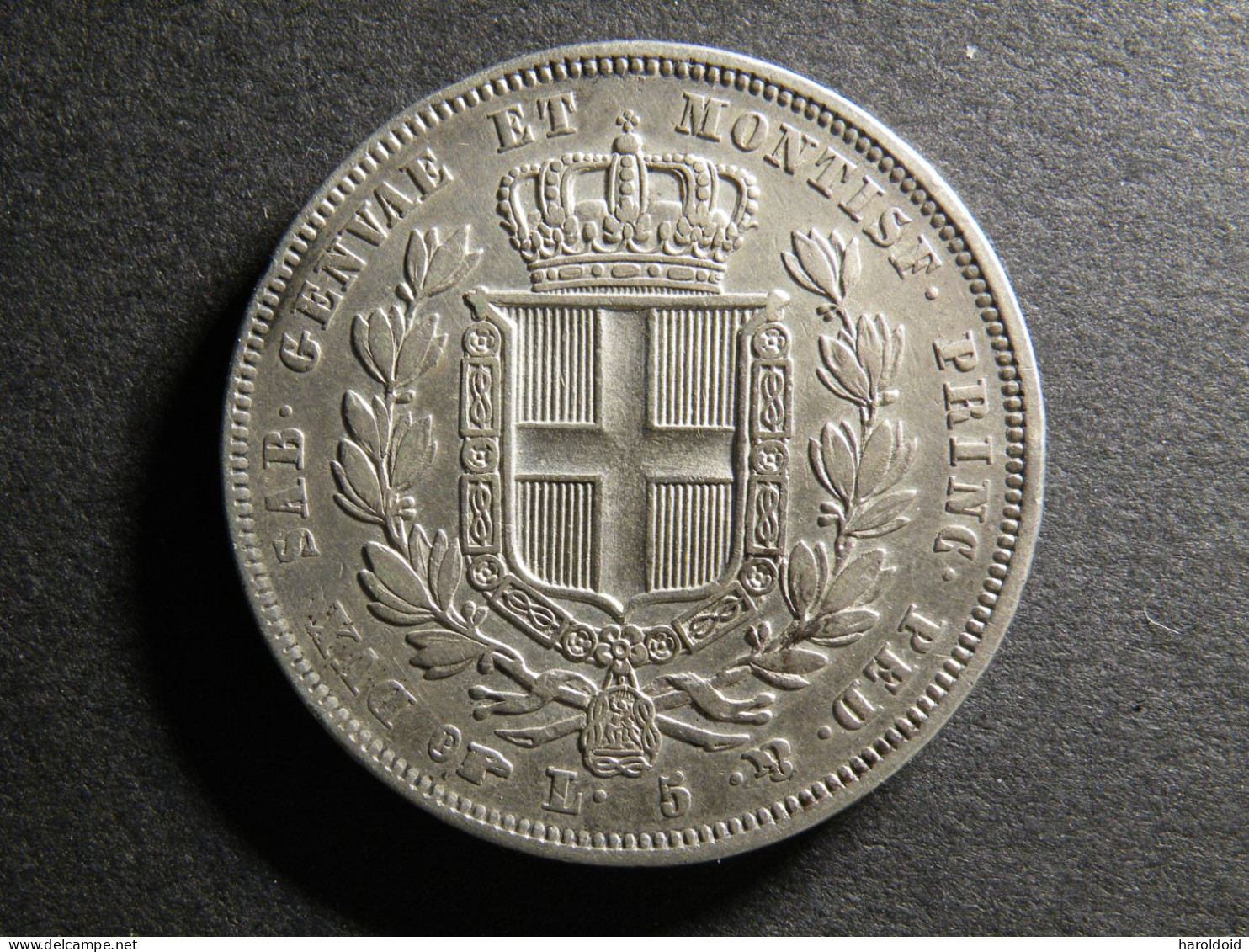 5 LIRE - 1833 P - Piemonte-Sardegna, Savoia Italiana