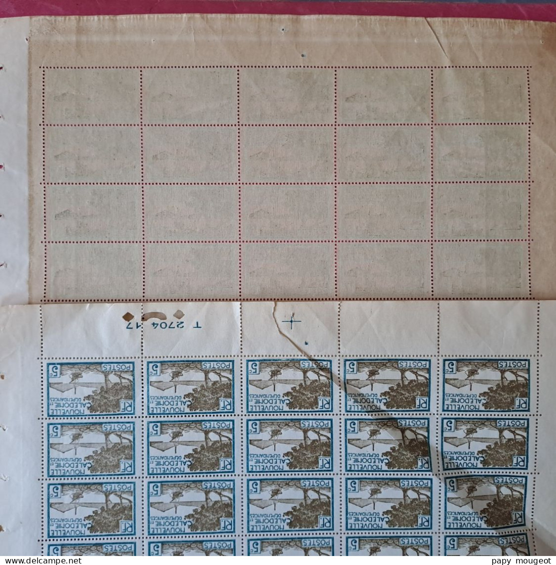 Feuille De 75 Timbres (pliée) - 5 C. Bleu - Pointe Des Palétuviers - Neuf Gomme D'origine (état) - Neufs