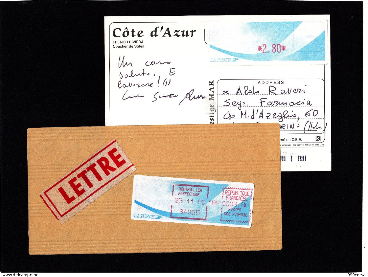 Francia, Vignette "Comete", 2,80 Fr., "Oiseaux De Jubert", 3,00 Fr. 0,46 Eur., "Avion En Papier", AA 1,35 Eur (3scan) - 1988 « Comète »
