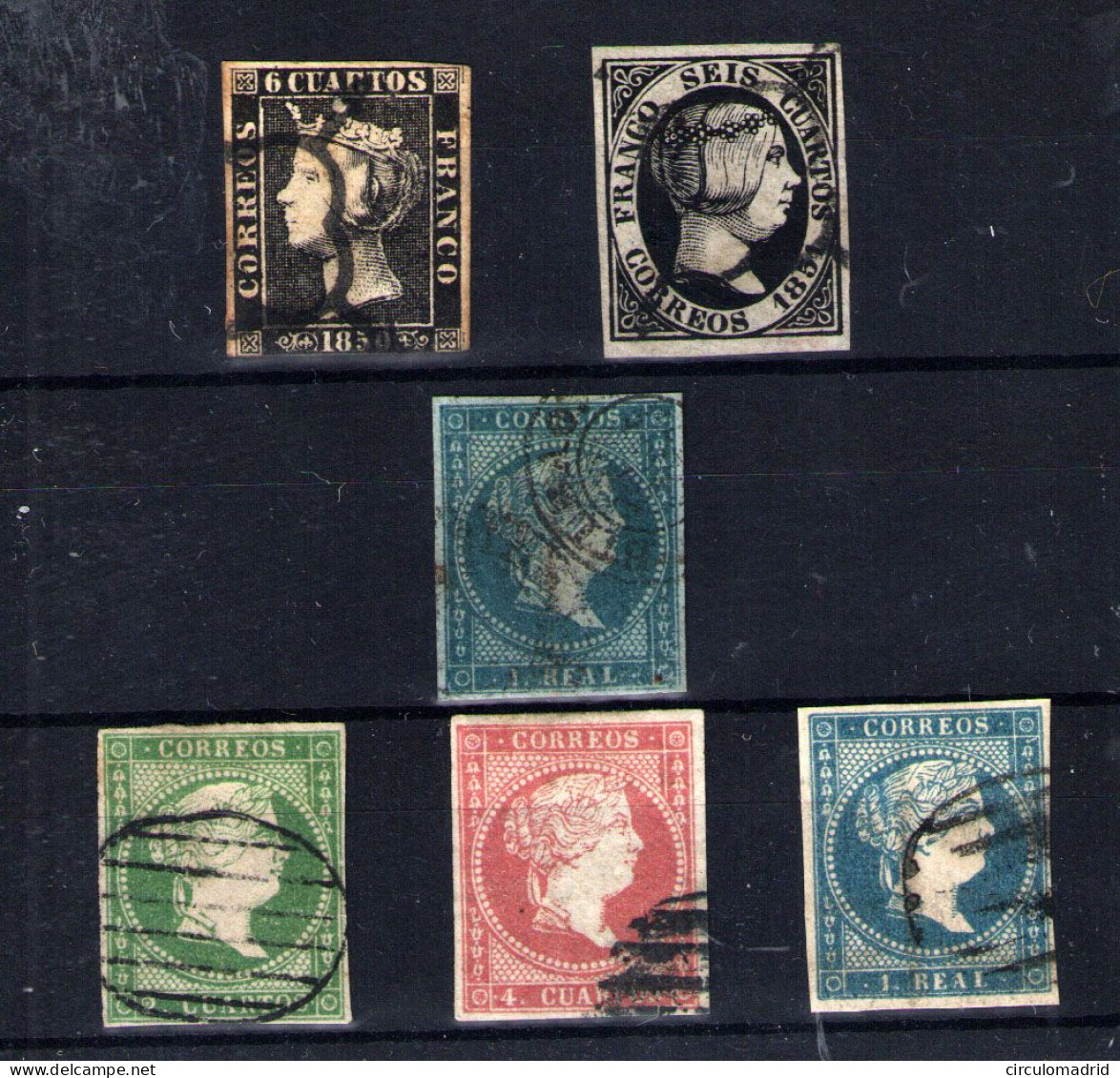 España Nº 1,6,41,47/49 . Años 1850-59 - Used Stamps