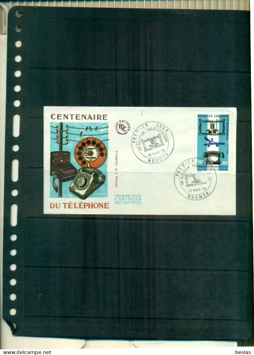 N.CALEDONIE 100 1 LIAISON TELEPHONIQUE 1 VAL SUR FDC  A PARTIR DE 0.75 EUROS - FDC