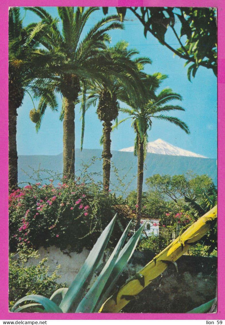 293742 / Spain - El Teide (Tenerife) Volcano Teide From Puerto De La Cruz PC 1968 Bajamar USSR - 3Pts+25+25Cts  - Tenerife