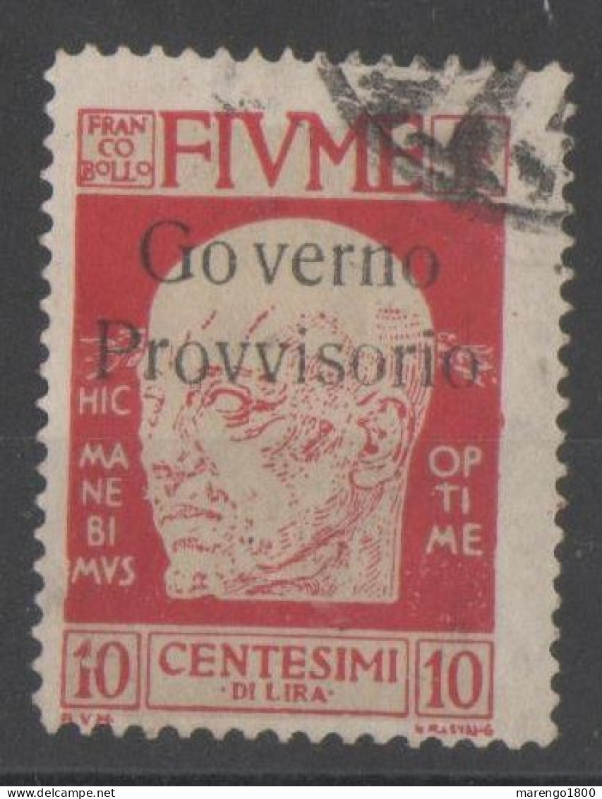 Fiume 1921 - Governo Provvisorio - Effigie Soprastampata Senza Trattino 10 C. - Fiume