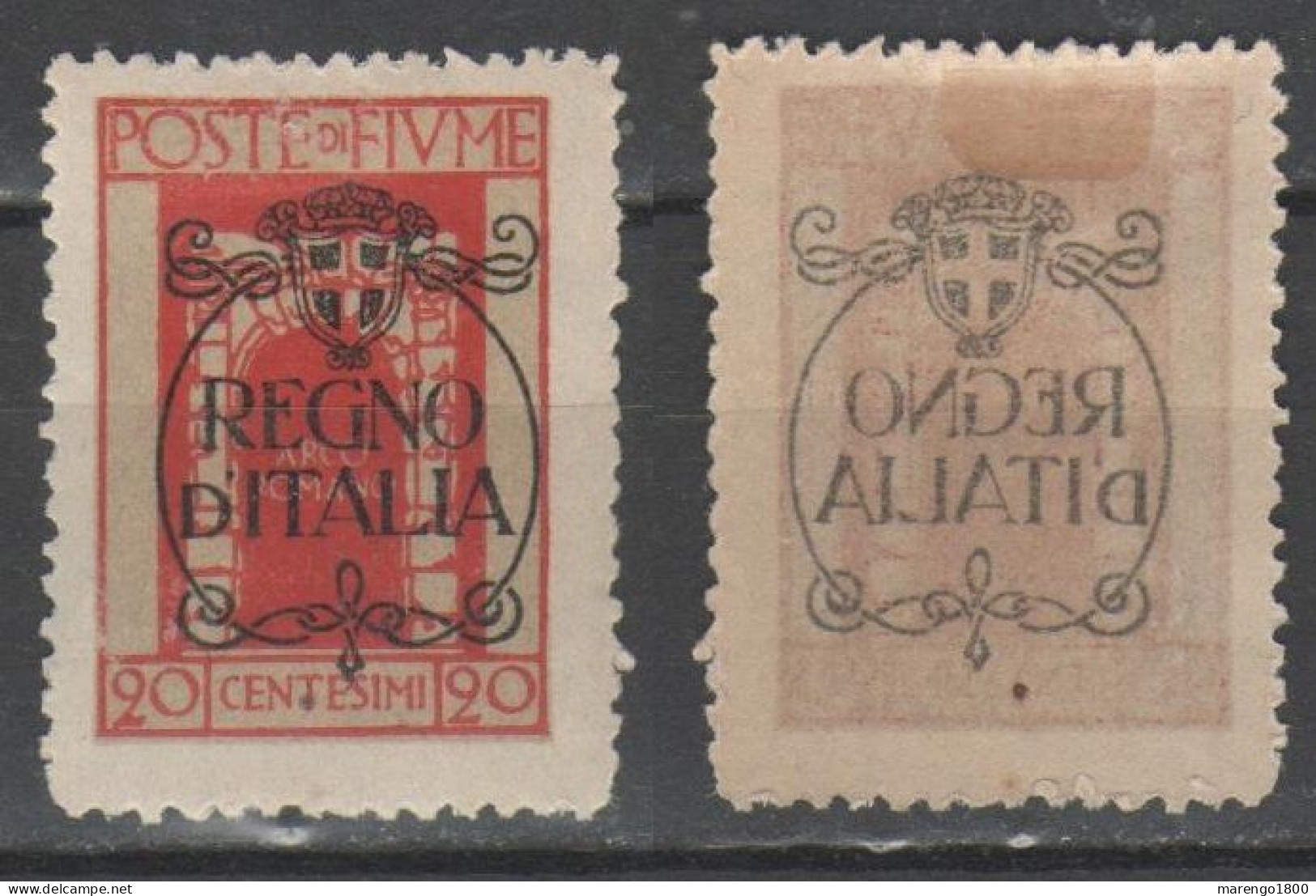 Fiume 1924 - Soprastampati Regno D'Italia 20 C. Con Decalco * - Fiume