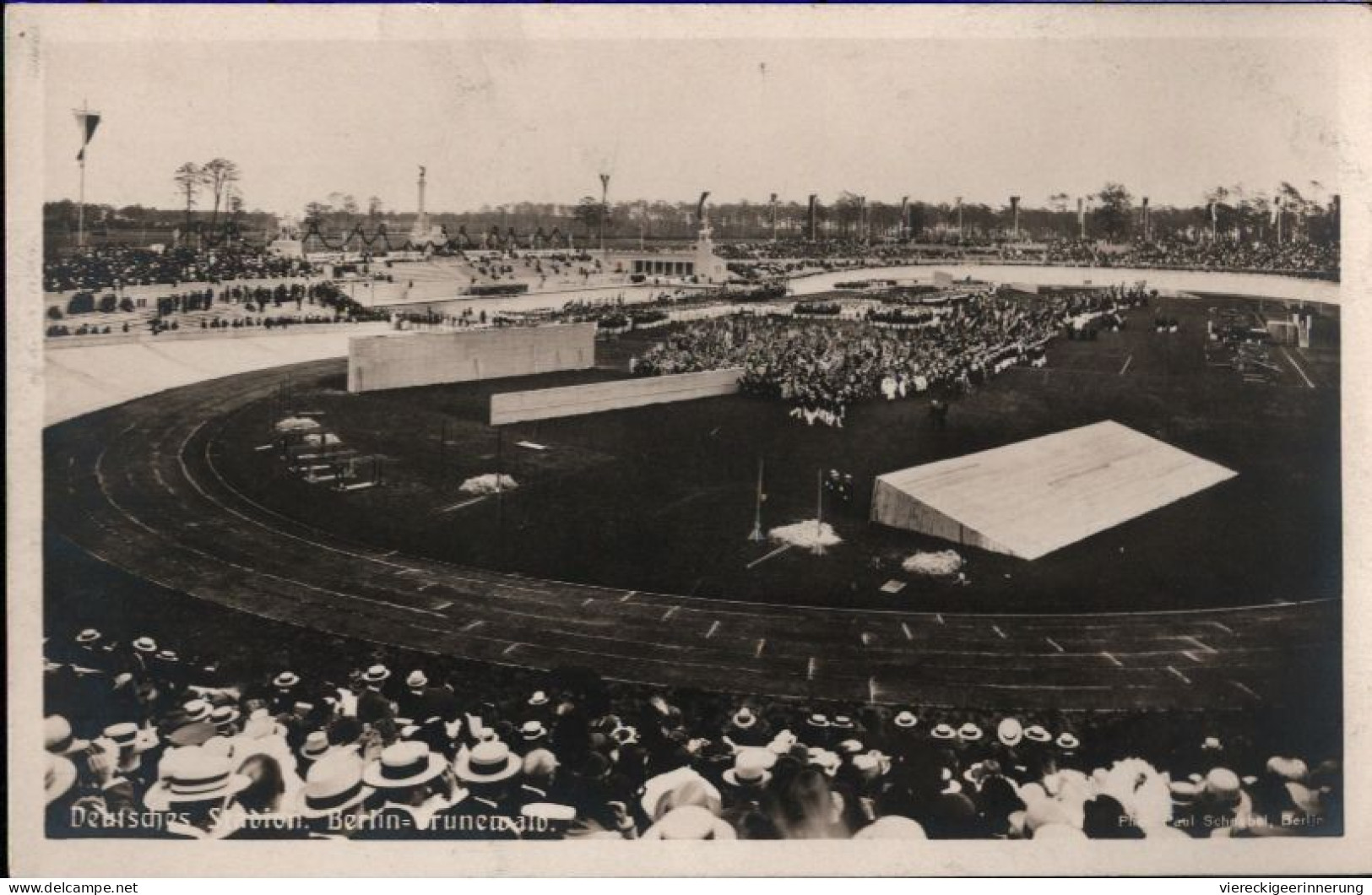 ! Alte Ansichtskarte Berlin Grunewald, Deutsches Stadion, Stadium - Grunewald