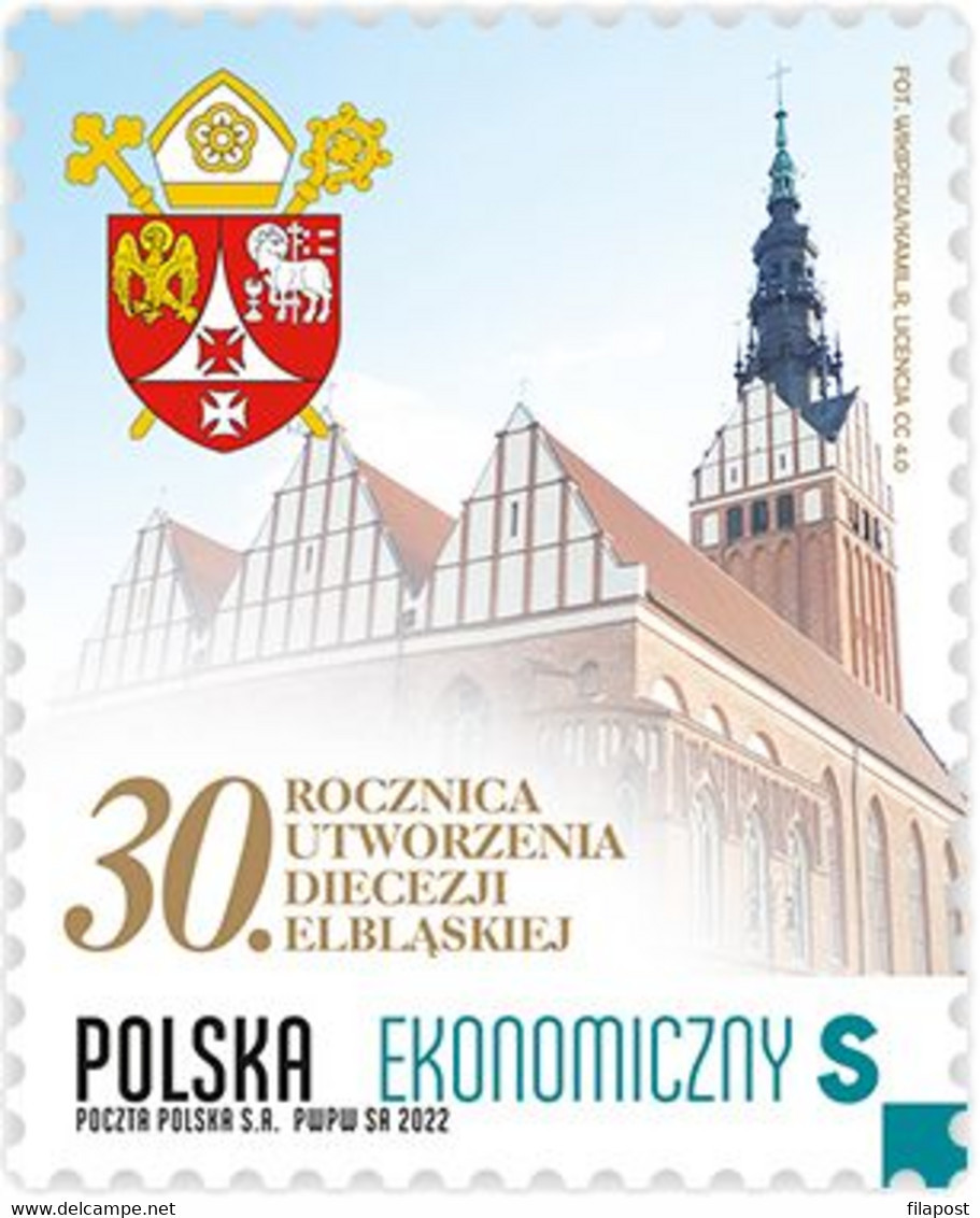 Poland 2022 / 30th Anniv Of Establishment Of The Diocese Of Elblag, St. Nicholas Cathedra, Coat Of Arms / MNH** New!!! - Unused Stamps