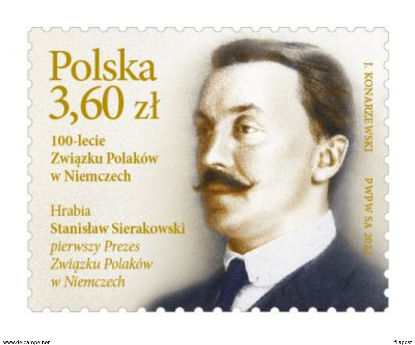 Poland 2022 / 100th Anniv Of The Union Of Poles In Germany, Count Stanislaw Sierakowski President / Stamp MNH** New!!! - Neufs