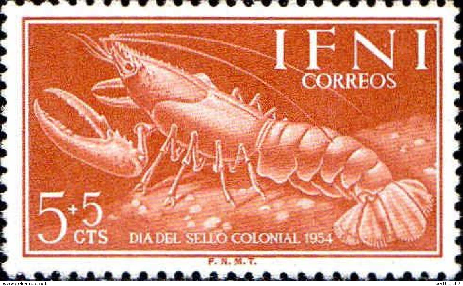 Ifni Poste N** Yv: 92 Mi:147 Dia Del Sello Colonial Homard Ed:118 Trace De Rouille - Ifni