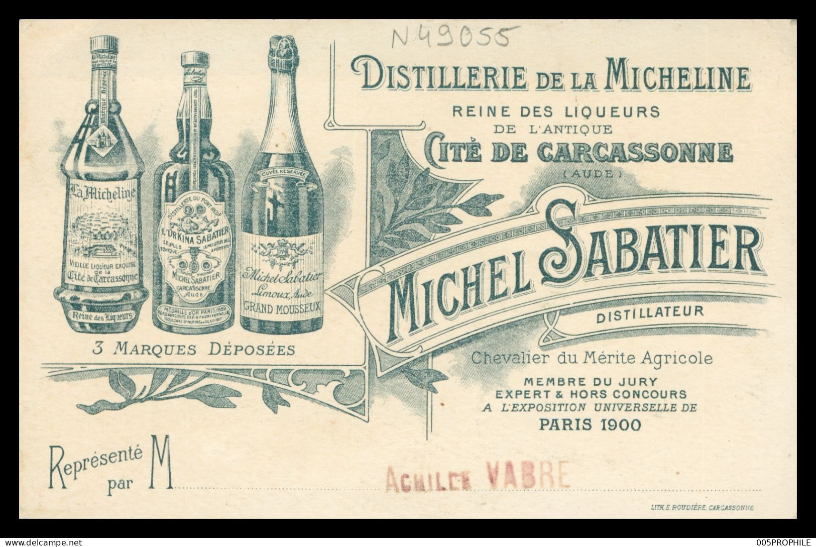 * Cité De Carcassonne * Distillerie De La Micheline - Reine Des Liqueurs - Michel SABATIER Distillateur - Advertising