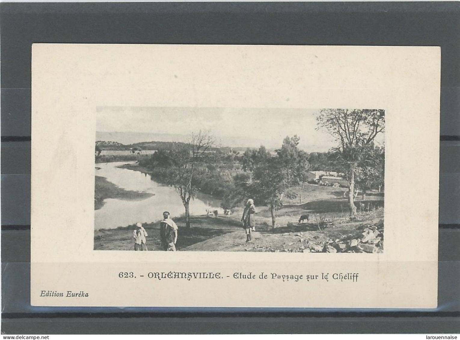 ALGÉRIE - ORLÉANVILLE -ETUDE DE PAYSAGE SUR LE CHÉLIFF - Chlef (Orléansville)