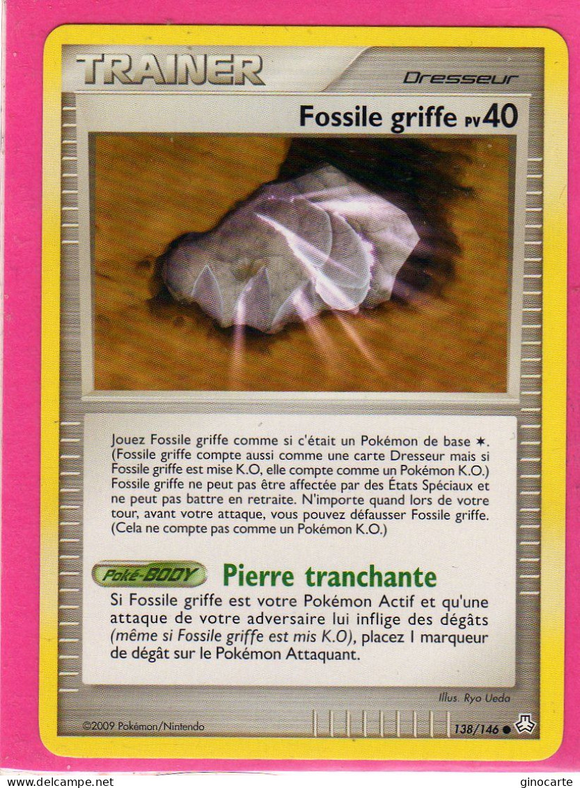 Carte Pokemon 2009 Diamant Et Perle Eveil De Legende 138/146 Fossile Griffe Neuve - Diamant Und Perl