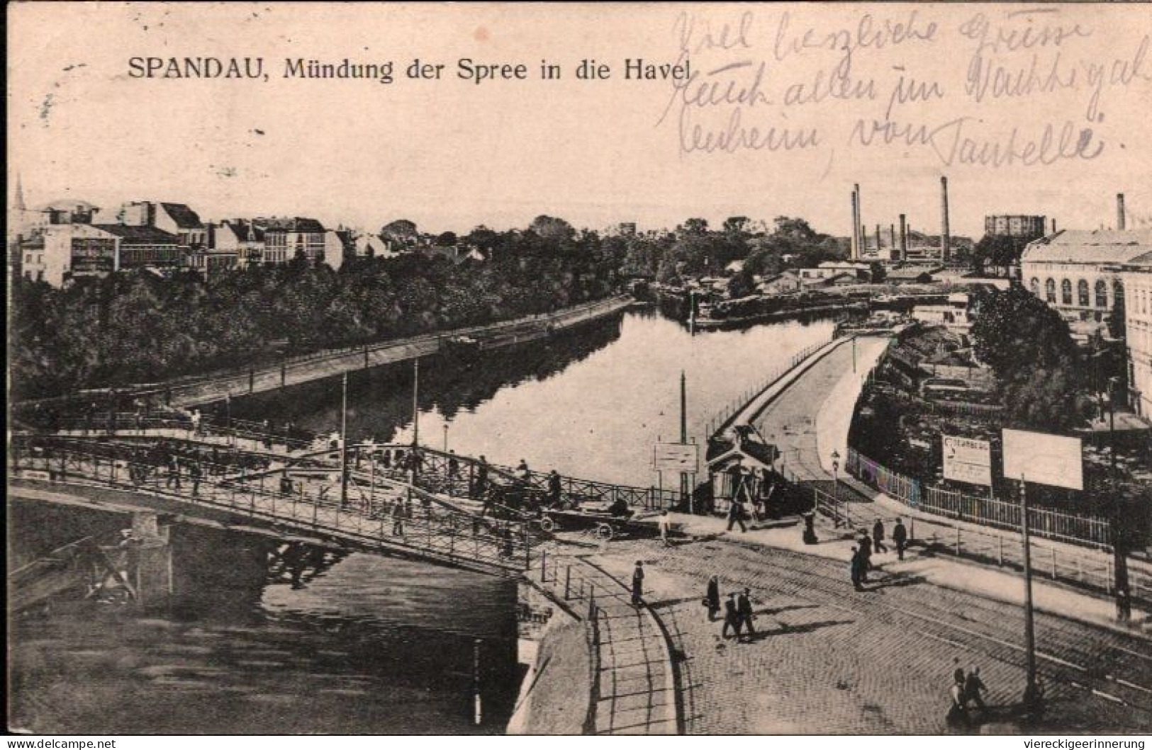 ! Alte Ansichtskarte Berlin Spandau, Spree, Havel, 1921 - Spandau