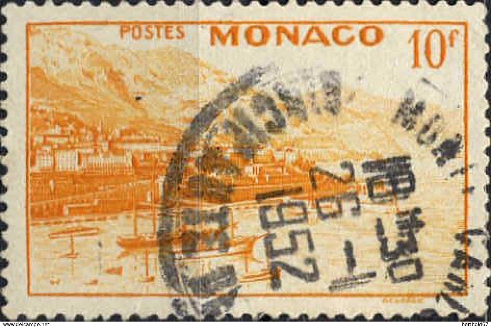 Monaco Poste Obl Yv: 311A Mi:388 Rade De Monte-Carlo (TB Cachet à Date) 26-1-1952 - Gebraucht