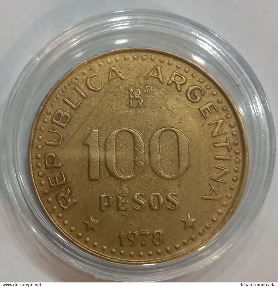 Moneda De Argentina 100 Pesos Del BICENTENARIO Del General San Martín 1778-1978 - Otros – América