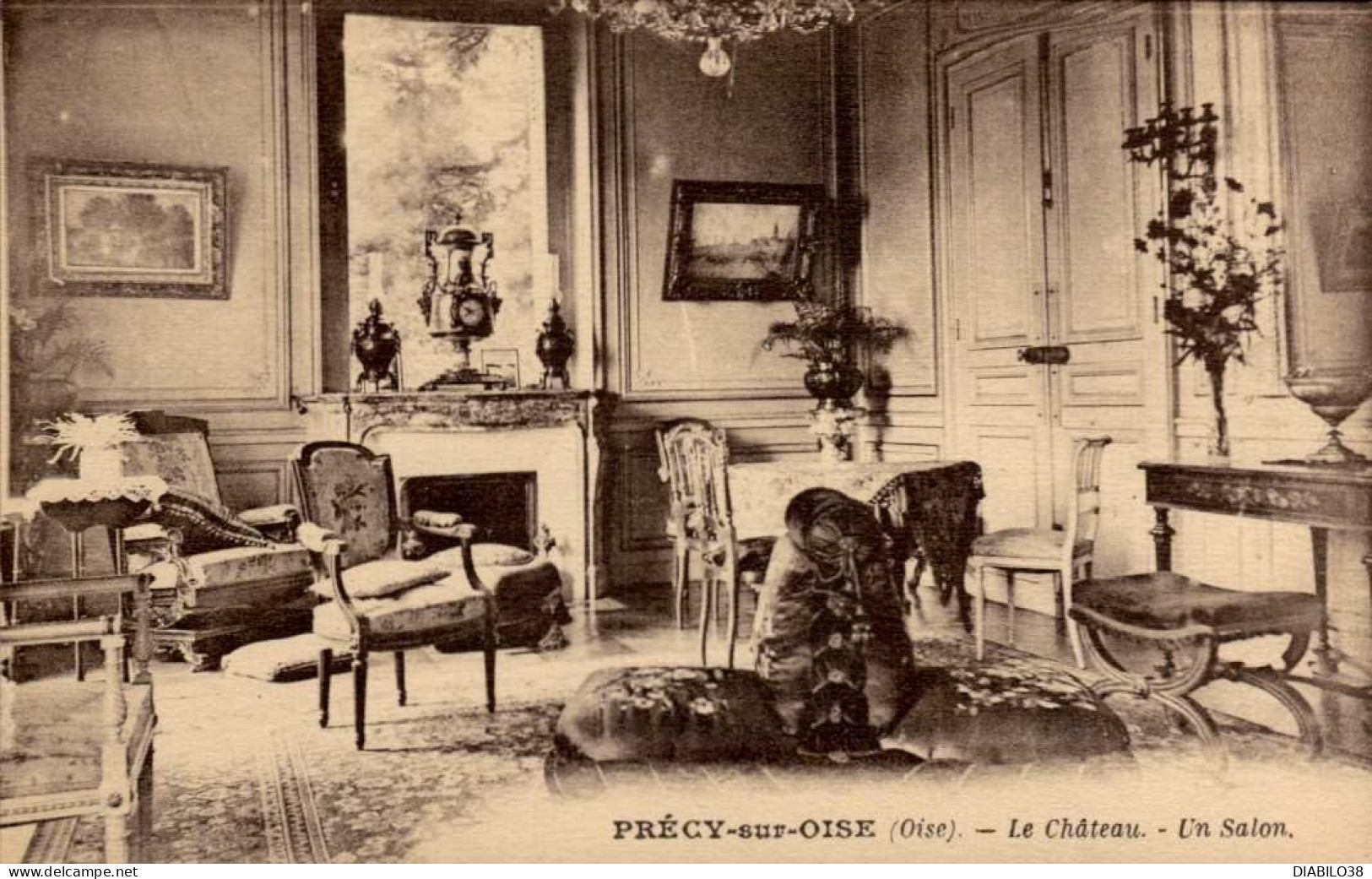 PRECY-SUR-OISE   ( OISE )  LE CHATEAU . UN SALON - Précy-sur-Oise