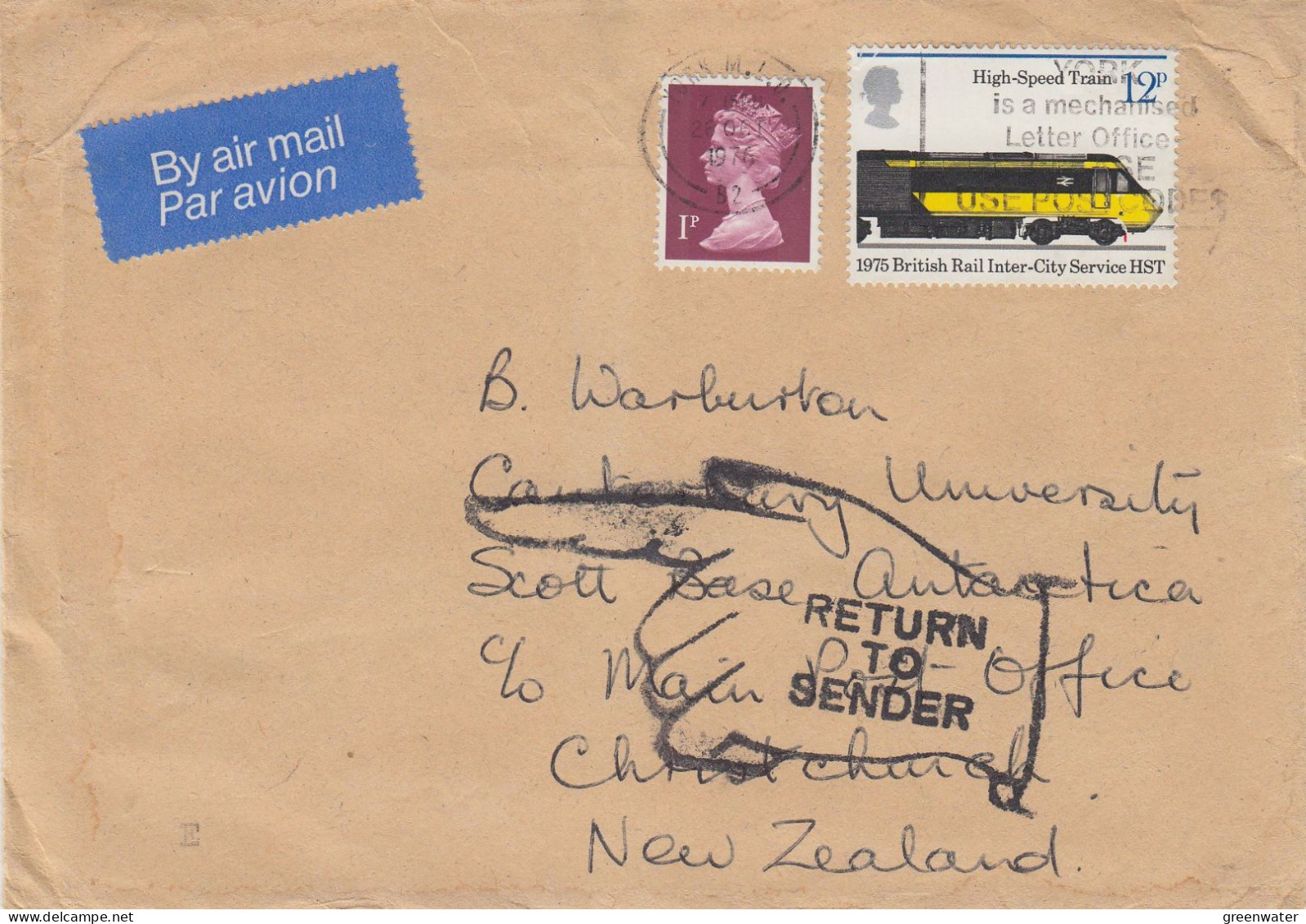 Ross Dependency  / UK Letter Send To Scott Base And Back To The UK 1976  (ZO240) - Lettres & Documents