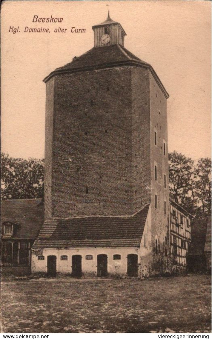 ! Alte Ansichtskarte Beeskow, Kgl. Domäne, Alter Turm - Beeskow