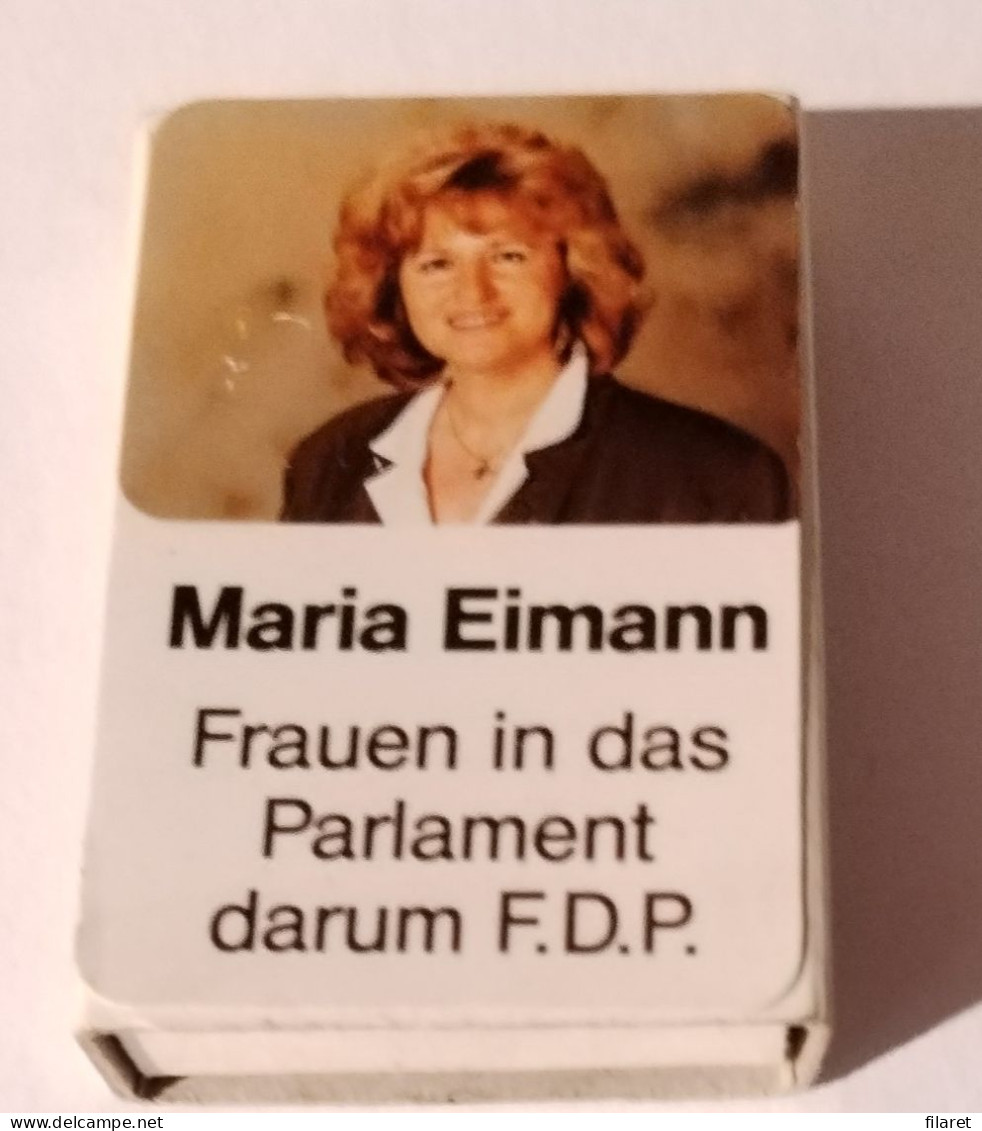 Maria Eimann FDP Parlament,matchbox - Matchboxes