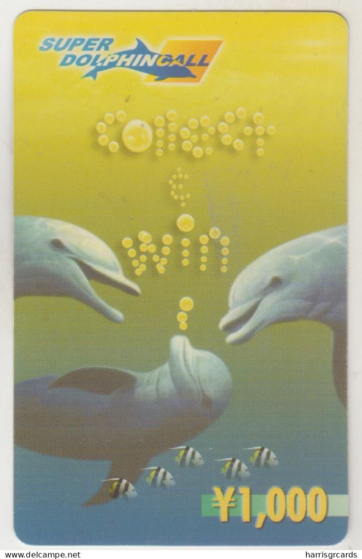 JAPAN - Dolphins , Super Dolphin Call Prepaid Card, 1,000 ¥, Used - Japan