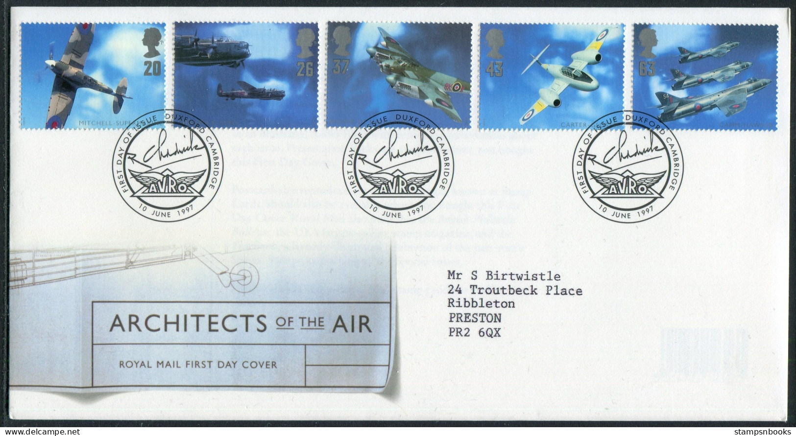 1997 GB Aircraft First Day Cover, Duxford FDC - 1991-00 Ediciones Decimales