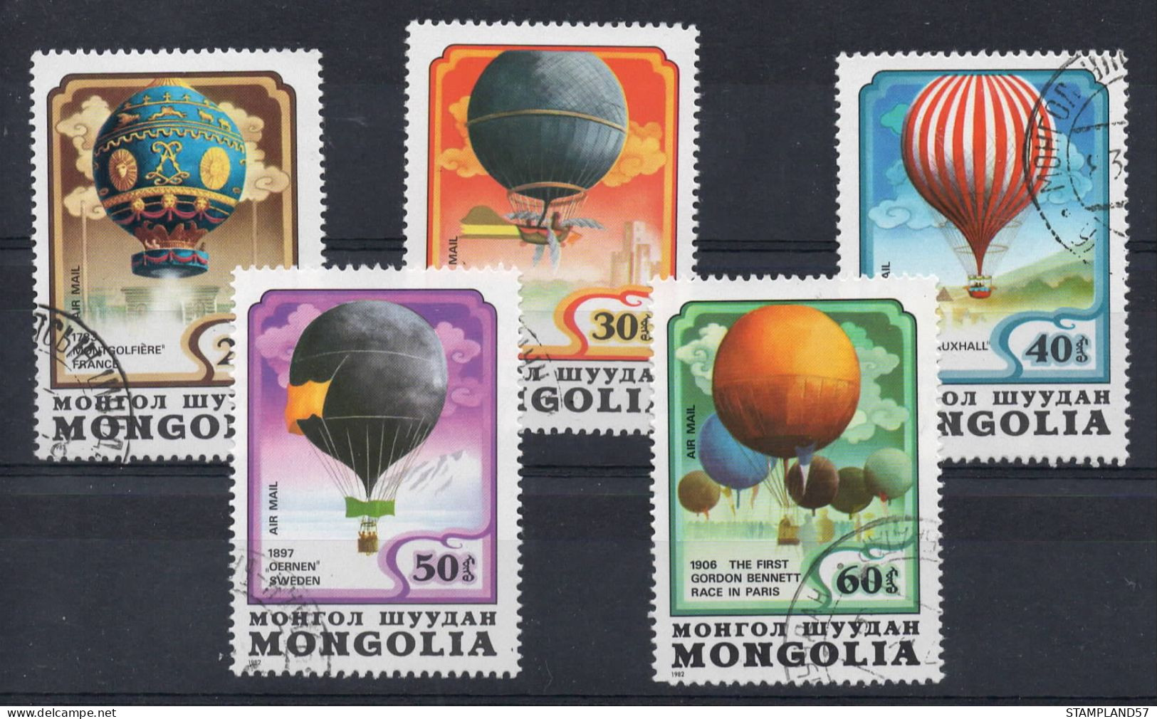 Timbres Thèmes Transport Montgolfières - Luchtballons