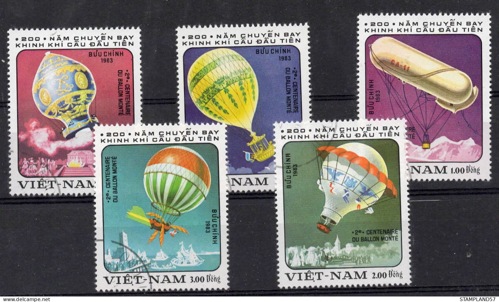 Timbres Thèmes Transport Montgolfières - Luchtballons