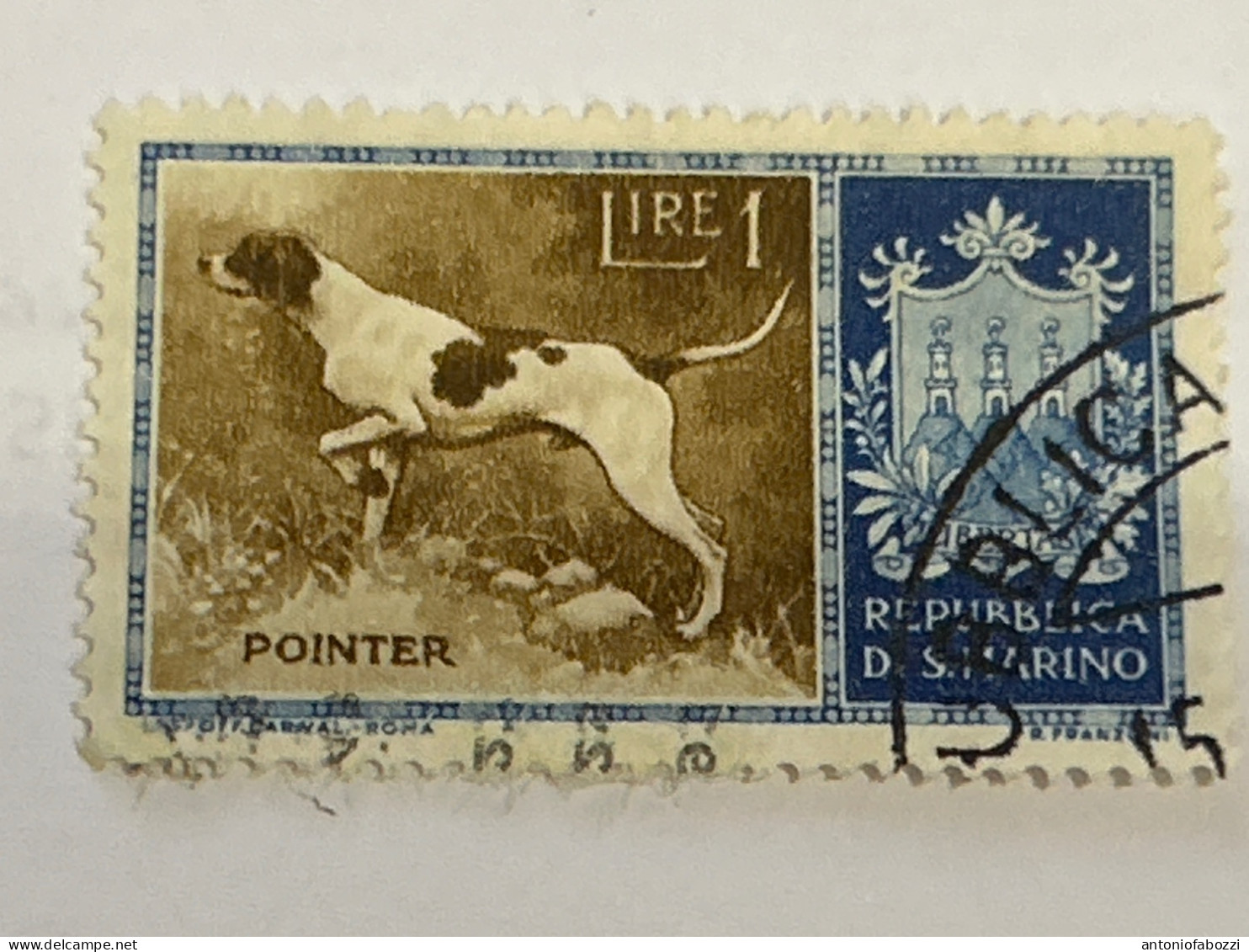1956 Cani Di Razza Pointier - Lire 1 - Catalogo Unificato 439 - Used Stamps