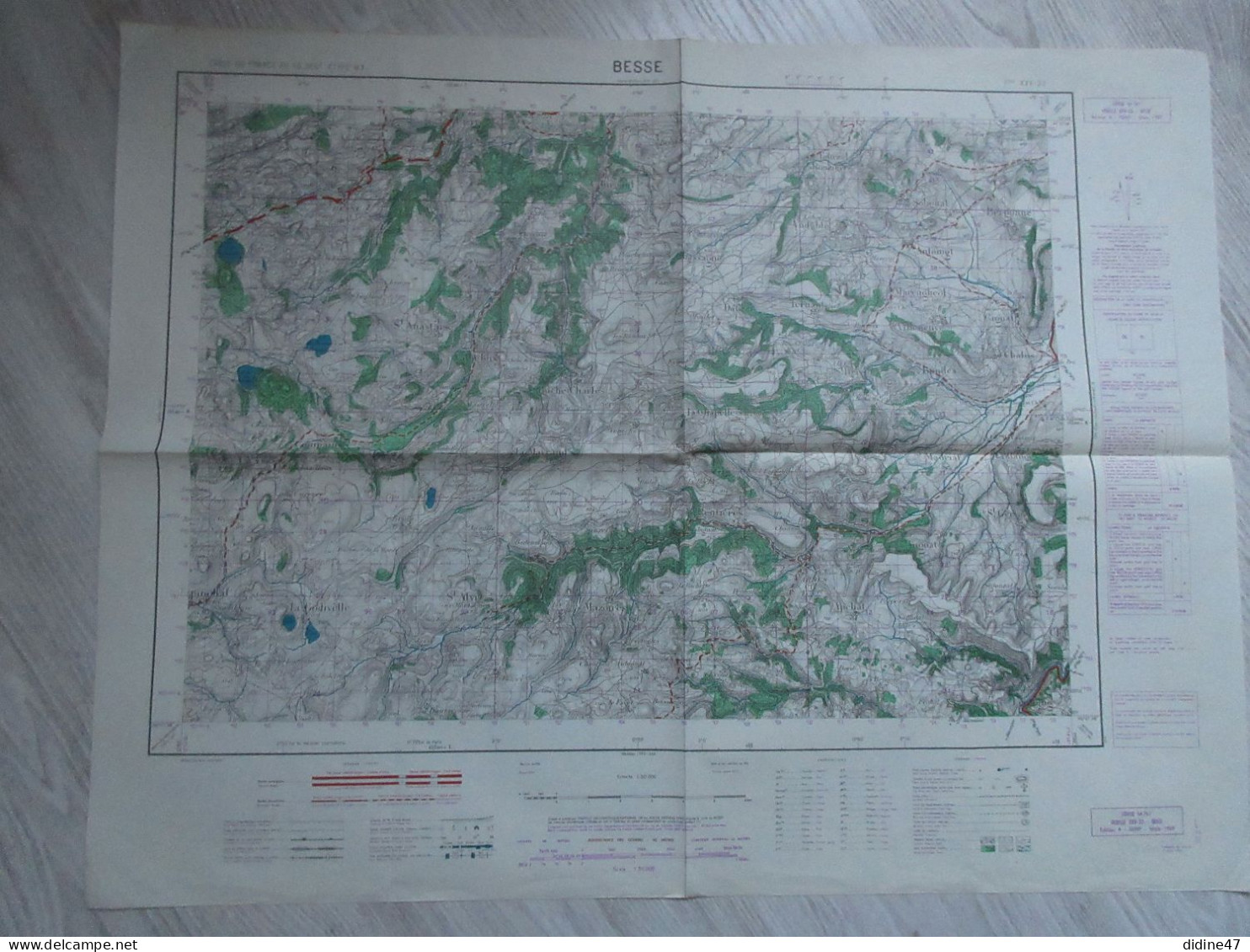 BESSE  - CARTE D ETAT MAJOR - Topographical Maps