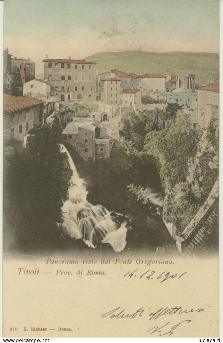 TIVOLI VG 1901 -ROMA -PANORAMA VISTO DAL PONTE GREGORIANO - Tivoli