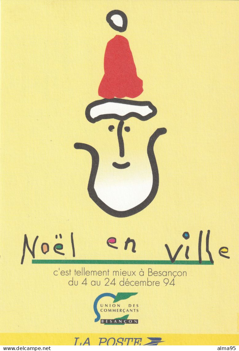 CPM - PUBLICITE LA POSTE - Noël En Ville - Besançon - Advertising