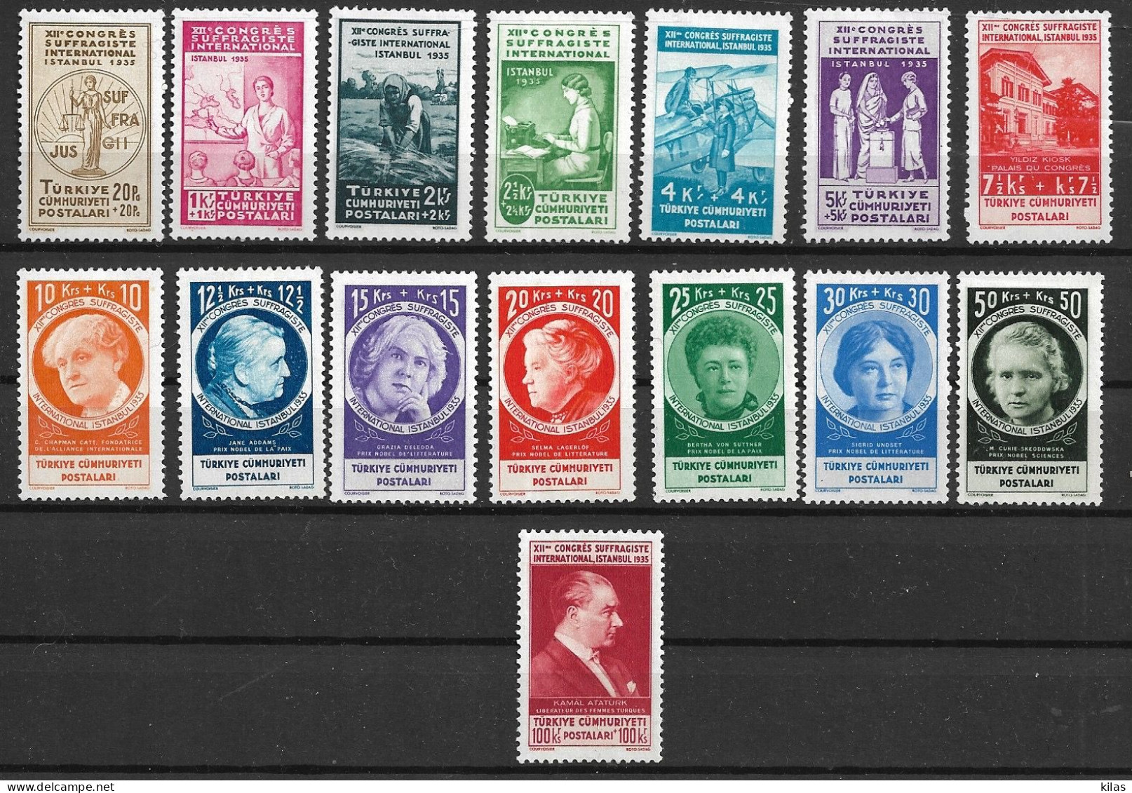 TURKEY 1935 12th Congress Of The International Women's Alliance - Suffragette MH - Unused Stamps