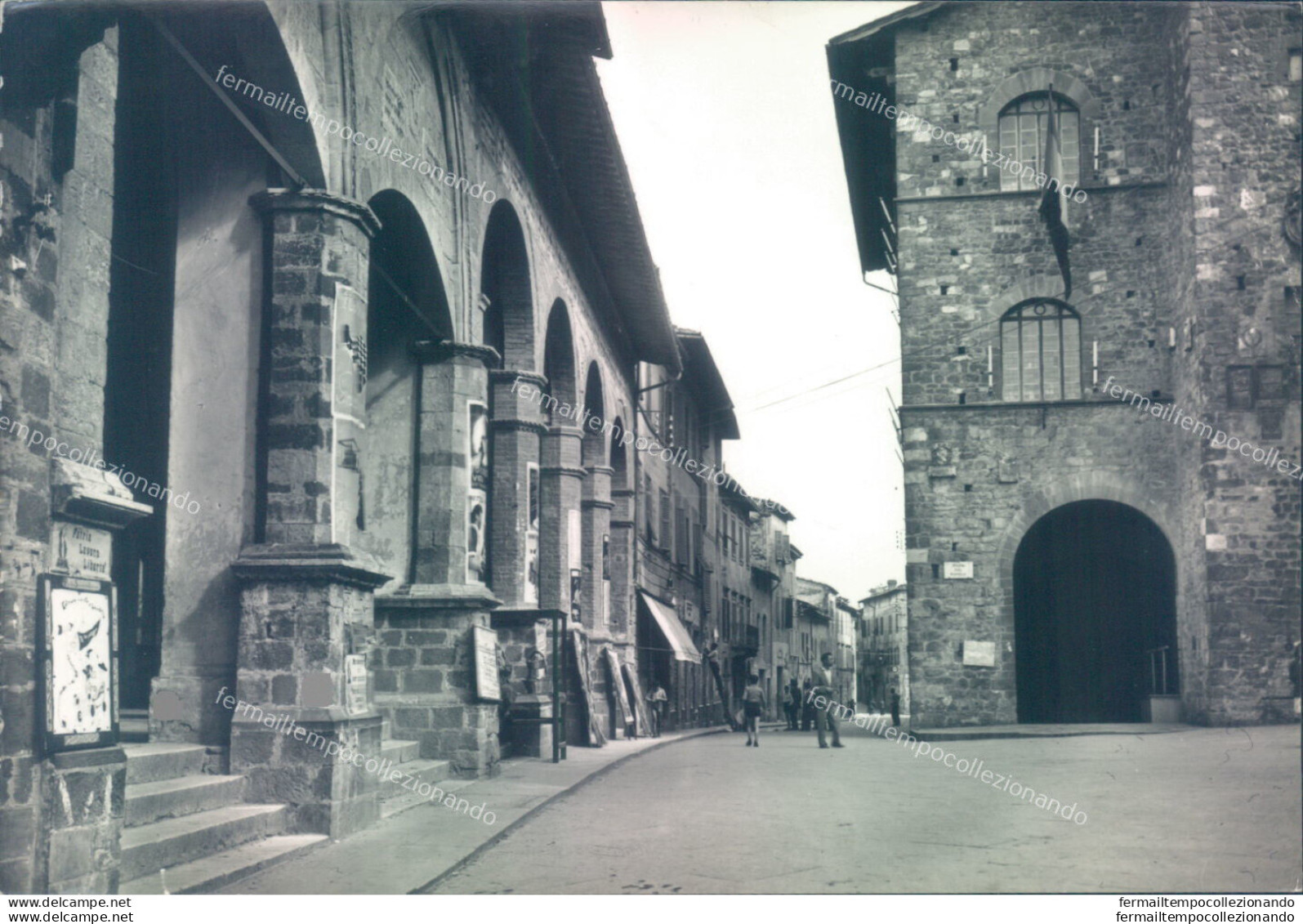 Z282 Cartolina Montalcino Piazza Del Popolo Provincia Di Siena - Siena